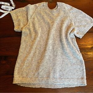 Linen /Marino Wool shorts sleeve sweater M